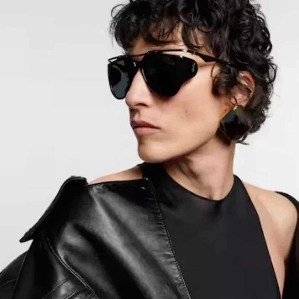 NEW Saint Laurent SLM137 AMELIA 001 Black Gold Grey Unisex Sunglasses